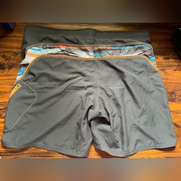 Nike Grey Orange Swim Trunks Shorts Men's XXL Zipper Pocket Tie Front Lined EUC - Picture 2 of 6